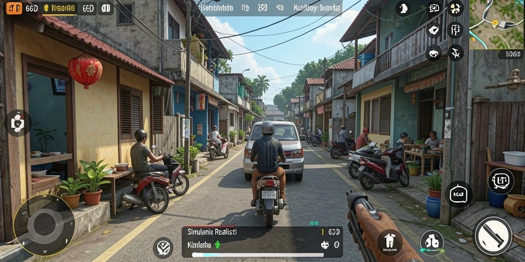 Tampilan screenshot gameplay 66D yang menampilkan interaksi karakter.