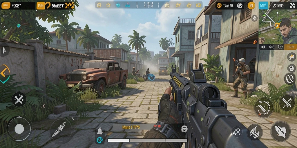 Tampilan gameplay seru dalam 66KBET dengan aksi TPS.