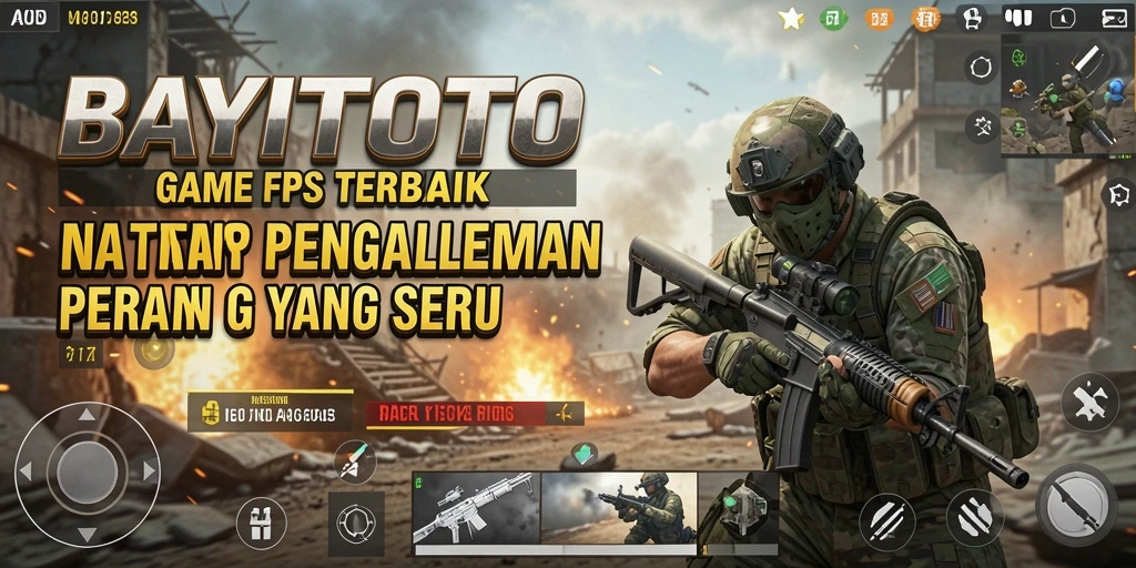 Gameplay mendebarkan dalam pertempuran FPS BAYITOTO.