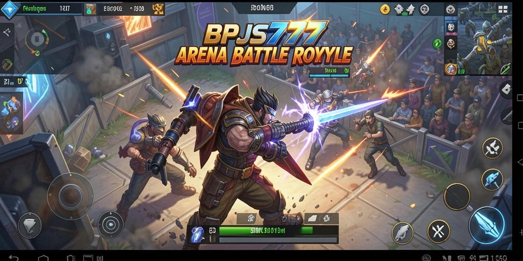 Gameplay seru BPJS777 dengan pertempuran Battle Royale yang mendebarkan.