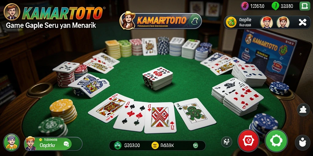 Screenshot gameplay KAMARTOTO menampilkan serunya bermain Gaple secara online.