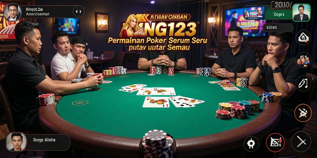 Tampilan screenshot utama KING123 menampilkan aksi seru permainan Poker.