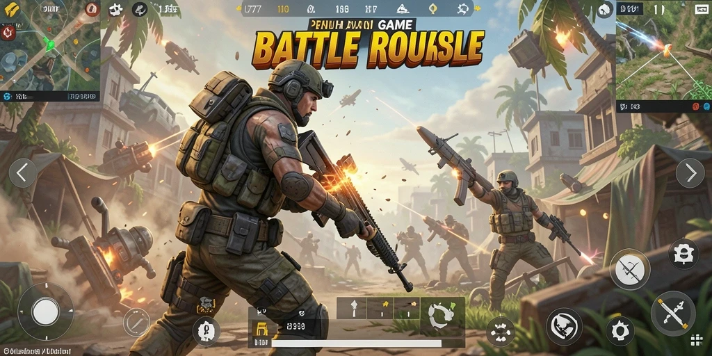 Tangkapan layar gameplay L777 yang menunjukkan pertempuran seru di pulau.
