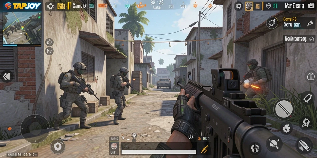 Gameplay menegangkan dengan aksi tembak-tembakan yang seru.