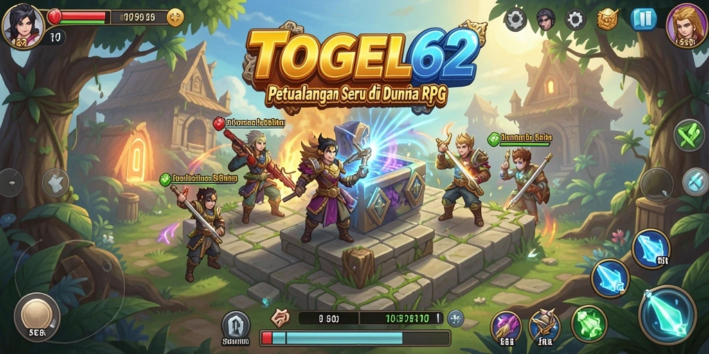 Gameplay RPG TOGEL62 menampilkan grafis yang indah dan pertempuran yang menegangkan.