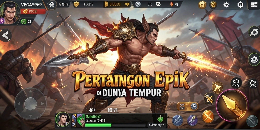Tampilan gameplay seru dan intens dari VEGAS969 saat pertarungan berlangsung.