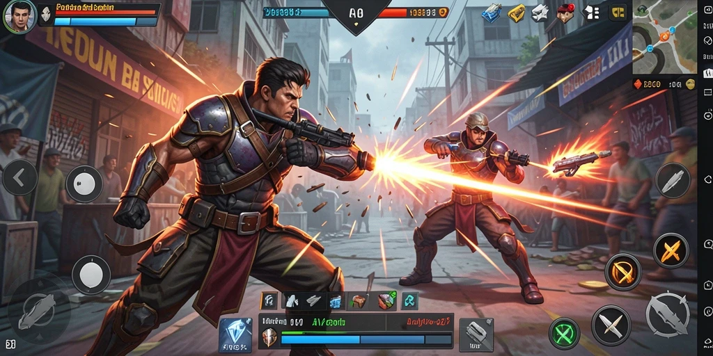 Tangkapan layar gameplay VV62 menunjukkan aksi pertarungan yang intens